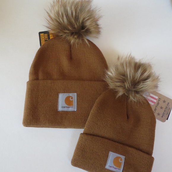Carhartt Beanie Handmade in USA Pom Cap Set - Picture 4 of 4